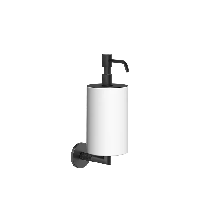 Gessi ANELLO Seifenspender zur Wandmontage, mit weißem Behälter, schwarz matt - 63713299 Gessi ANELLO Seifenspender zur Wandmontage, mit weißem Behälter, schwarz matt - 63713299
