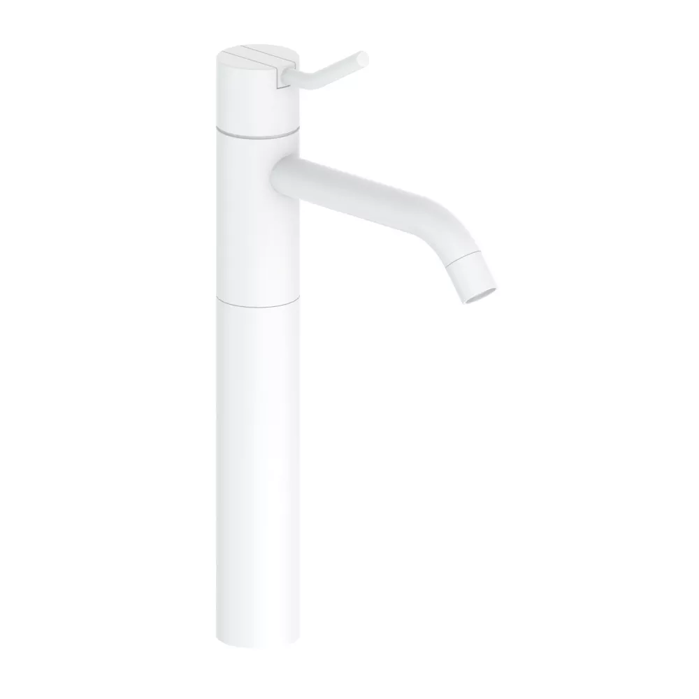 vola HV1M+170/150 Waschtisch-Einhebelmischer, Höhe:290mm, Ausladung:150mm, ohne Ablaufgarnitur, Hebel:60mm, weiß matt-HV1M+170/150-28