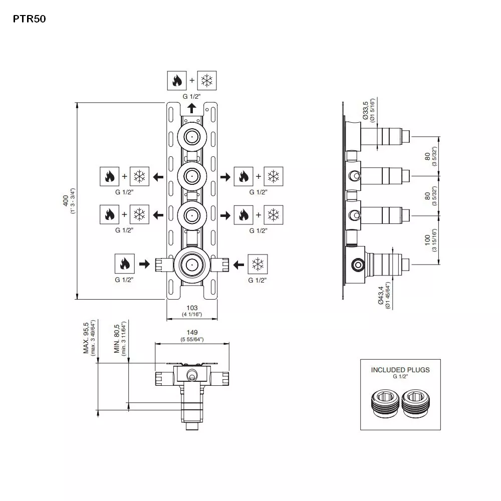 cea Unterputz-Einbauteil-PTR50