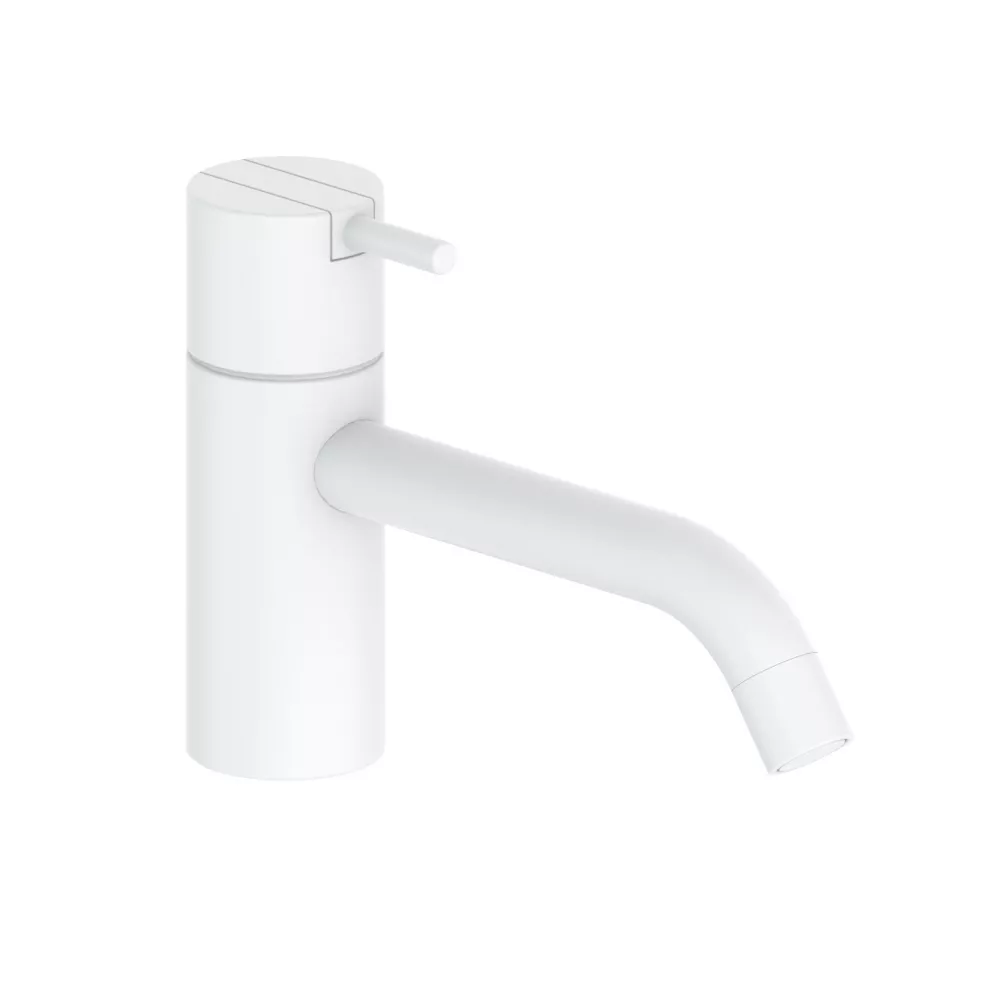 vola HV1/150 Waschtisch-Einhebelmischer ohne Ablaufgarnitur, Ausladung:150mm Höhe:120mm, Hebel:25mm, weiß matt-HV1/150-28