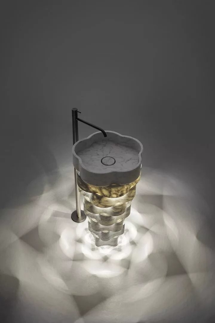 antoniolupi INTRECCIO freistehendes Waschbecken, 47,5x85cm, mit LED-Beleuchtung-INTRECCIOLMC