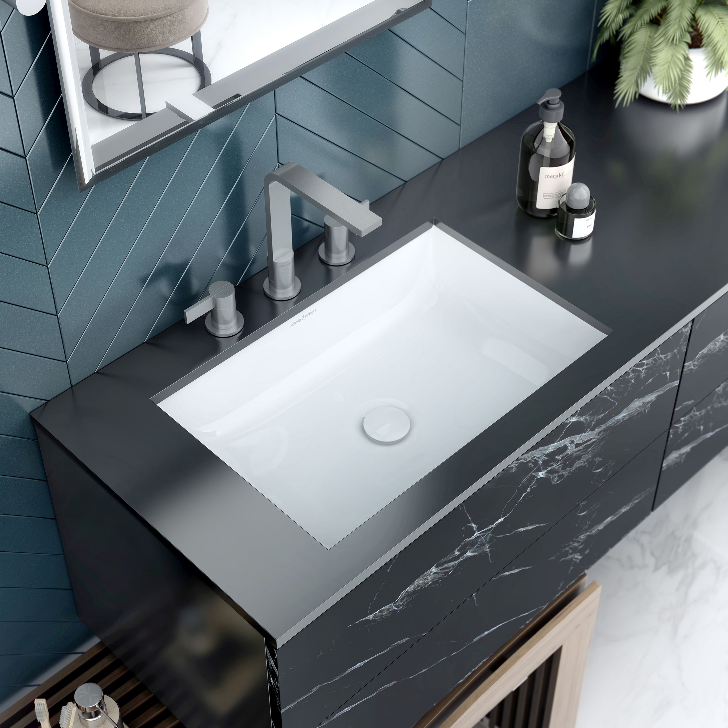 victoria + albert KALDERA ovales Einbaubecken, 56x35,8x13,9cm-UB-KAL-56-IO