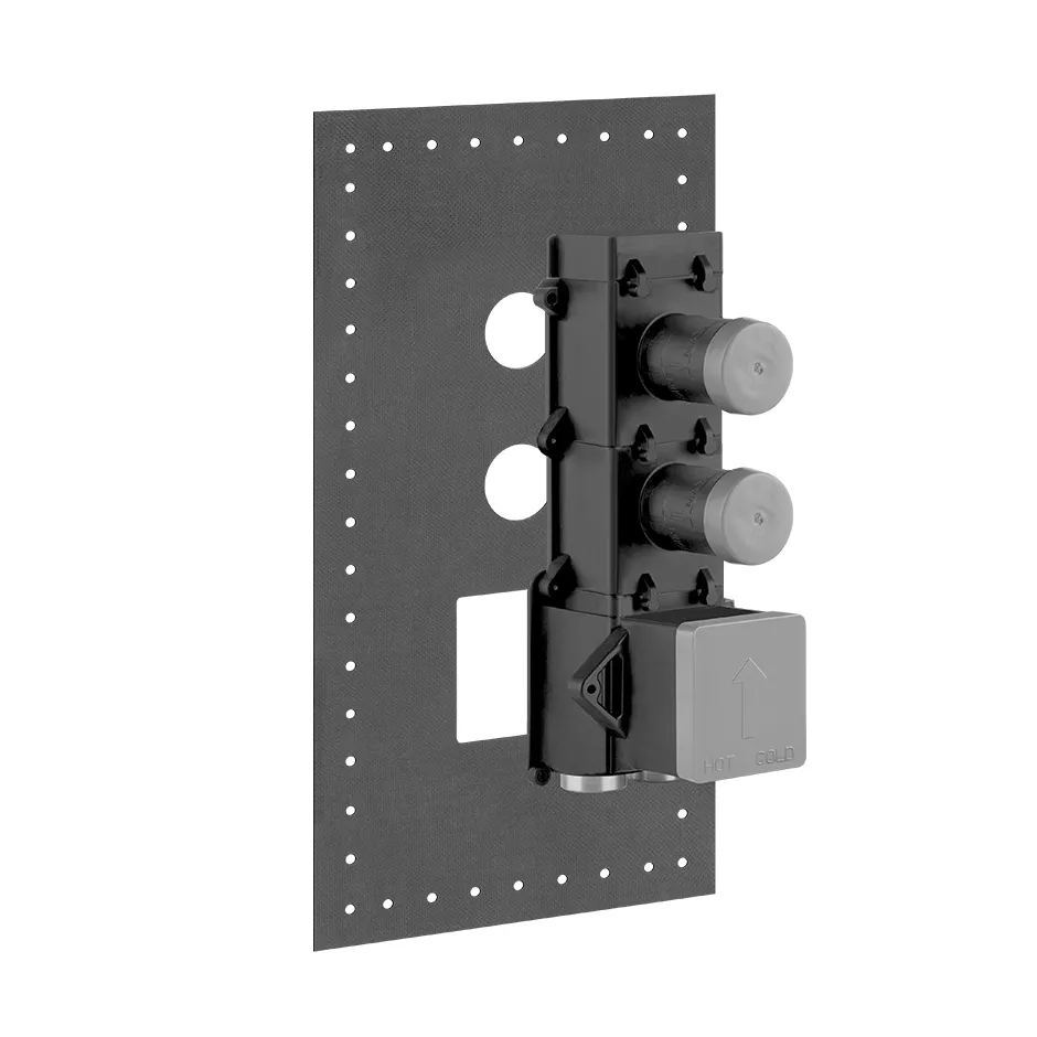 Gessi Unterputzkörper für 2-Wege-Hochleistungsthermostat zur Wandmontage, 3/4 Anschluss, Thermostatkartusche, Keramik-Ventile und Rückflussverhinderer, chrom - 43103031