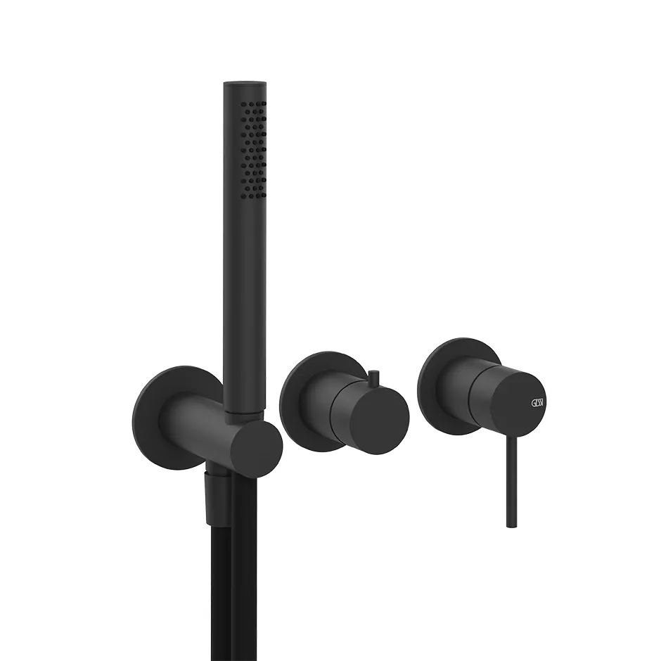 Gessi 316 Fertigmontageset für Einhebelmischer mit Antikalk-Handbrause zur Wandmontage, 2-Wege Umlenkkartusche, Schlauch 1,50m, mit Wandanschlussbogen und Halterung, schwarz matt - 54039299 Gessi 316 Fertigmontageset für Einhebelmischer mit Antikalk-Handbrause zur Wandmontage, 2-Wege Umlenkkartusche, Schlauch 1,50m, mit Wandanschlussbogen und Halterung, schwarz matt - 54039299