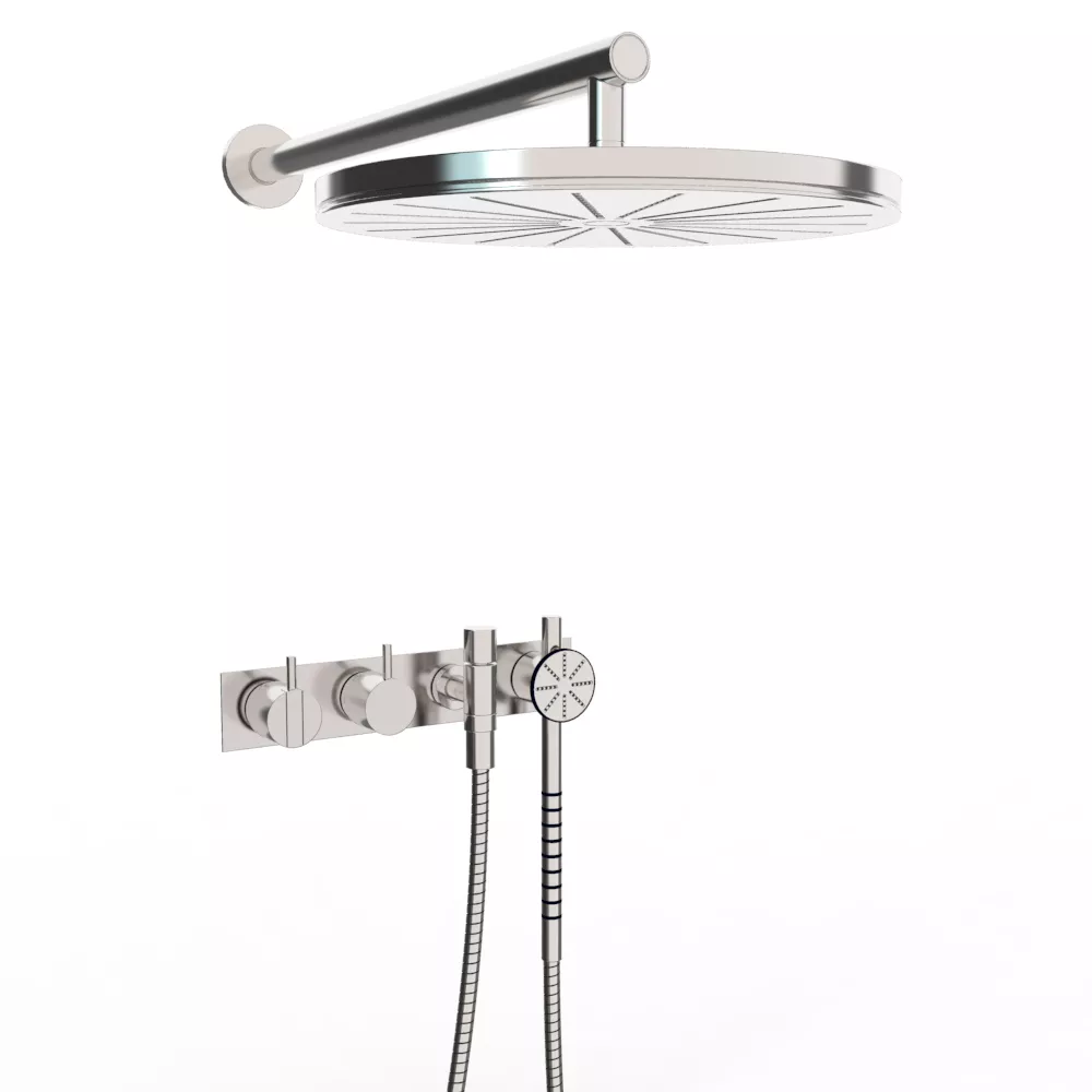 vola 2474S-061 Unterputz-Brause-Einhebelmischer mit 2-Wege-Umstellung, Wand-Regenbrause 060, Hebel:25mm, chrom-2474S-061-16