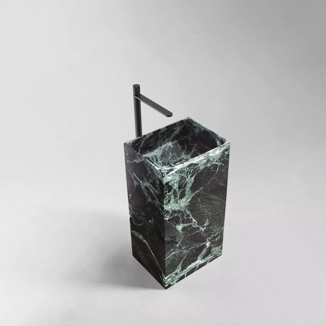 antoniolupi FUSTO freistehendes Waschbecken aus Naturstein, 45x35x85cm, verde alpi-FUSTO185-VERDEALPI