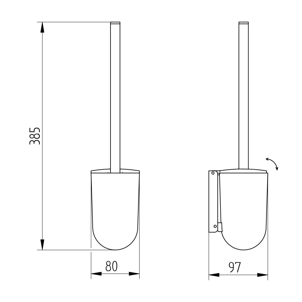 AVENARIUS Serie Universal Toilettenbürstengarnitur, mit Deckel, kippbar, chrom-9002206010