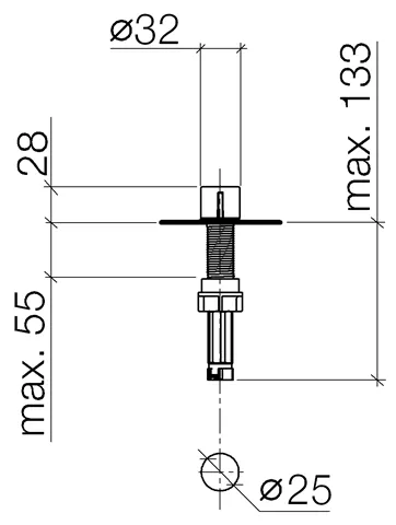 Dornbracht Exzenterbetätigung mit Drehknopf, platin glänzend-10712970-08