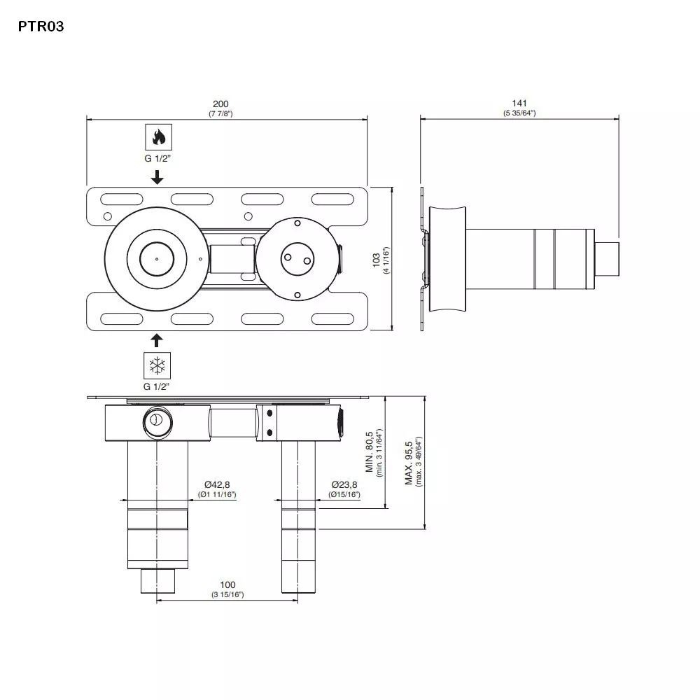cea Unterputz-Einbauteil-PTR03