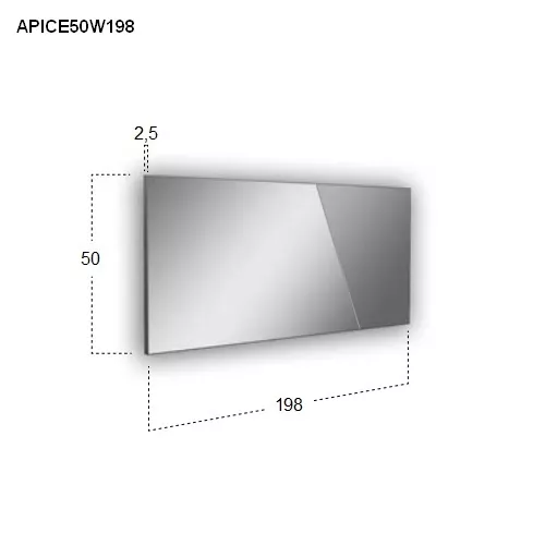 antoniolupi APICE rechteckiger LED-Spiegel, H:50cm, B:198cm, Lichtfarbe:4000K, neutralweiß-APICE50W198