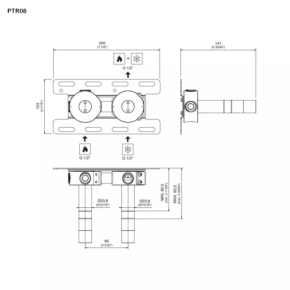 cea Unterputz-Einbauteil-PTR08