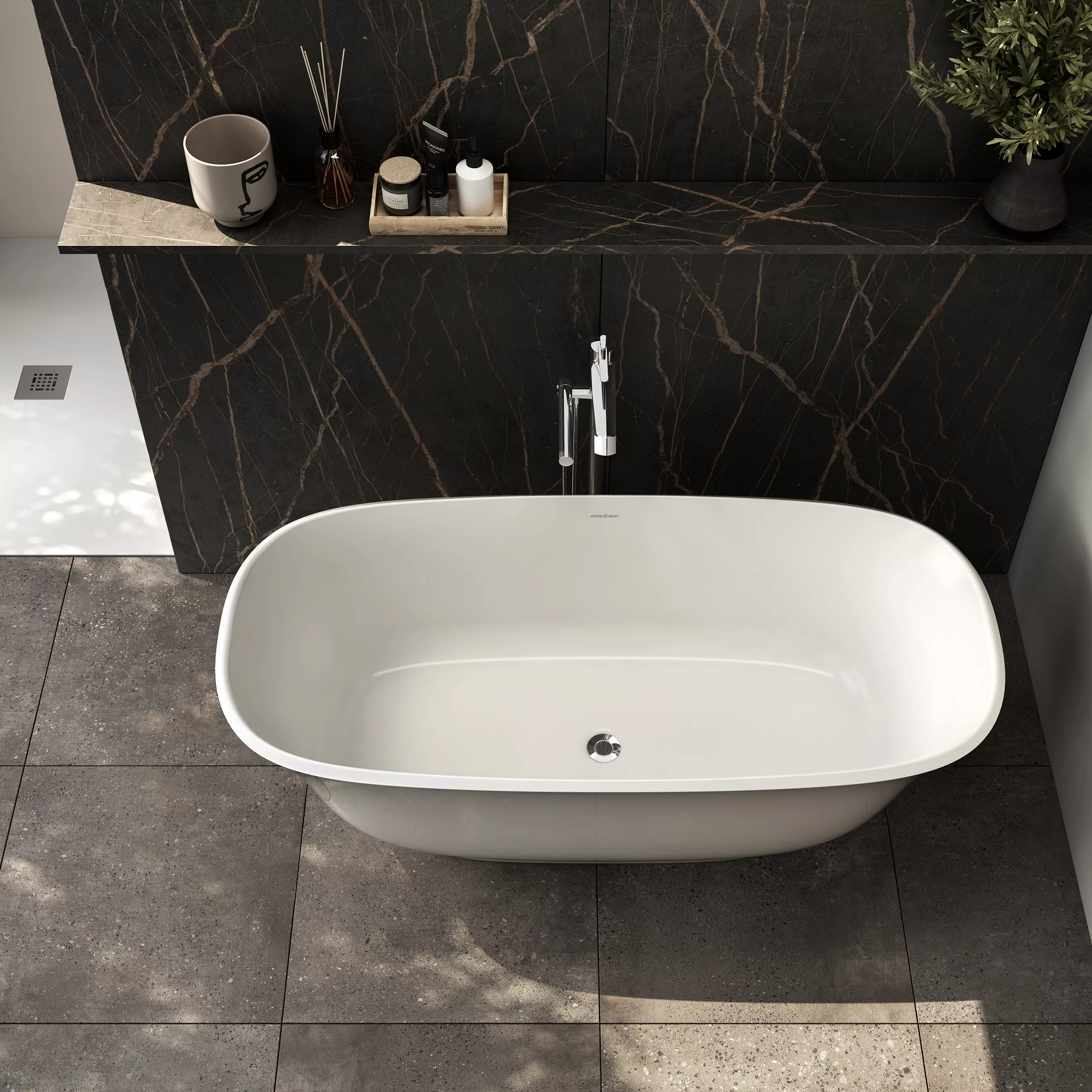 victoria + albert AMIATA freistehende Badewanne, 152x73x55cm-AMT1-N-SW-NO