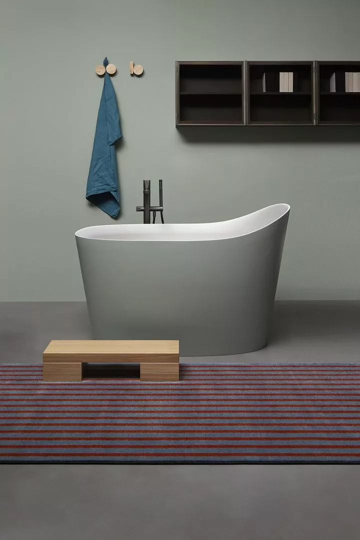 antoniolupi MASTELLO Sitzbadewanne aus Flumood®, Breite: 135cm, Tiefe: 75cm, Höhe: 87cm, innen weiß matt, außen lackiert nach antoniolupi Farbkarte-MASTELLO-5-DIV