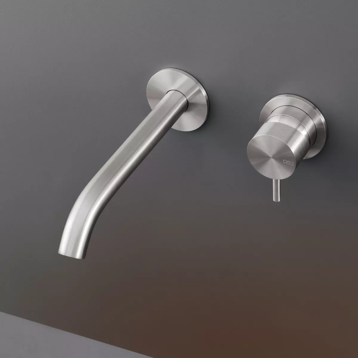 cea MIL 35 Wand-Waschtisch-Eingriffmischer, Ausladung:185mm, edelstahl satiniert-MIL35S