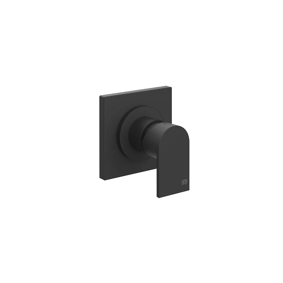 Gessi VIA MANZONI Fertigmontageset für Waschtisch/Wanne/Dusch-Einhebelmischer zur Wandmontage, für separaten Auslauf, mit quadratischer Platte, schwarz matt - 38722299
