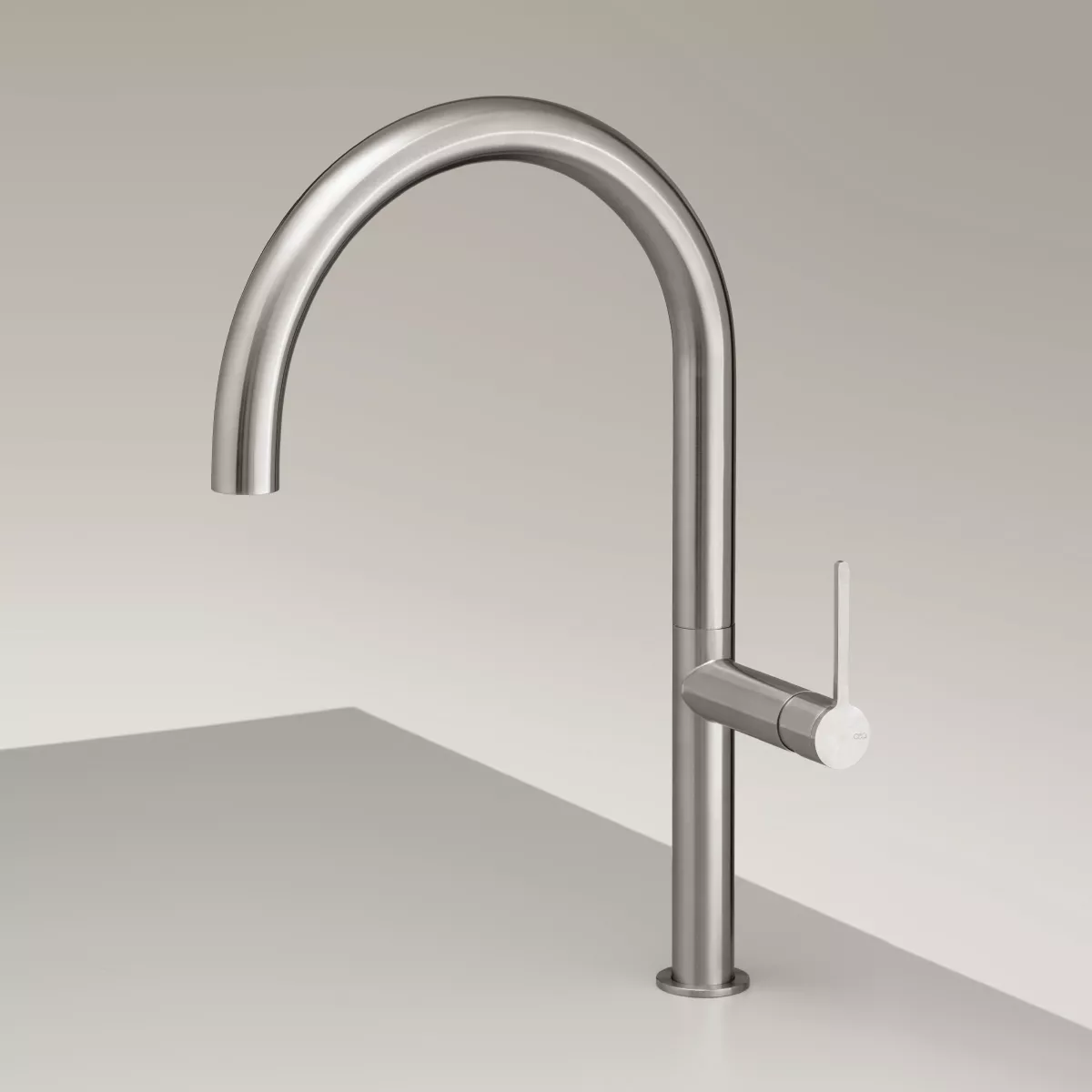 ceadesign INNOVO Einloch-Mischer mit drehbarem Auslauf, Ausladung: 250mm, edelstahl satiniert-INV09S