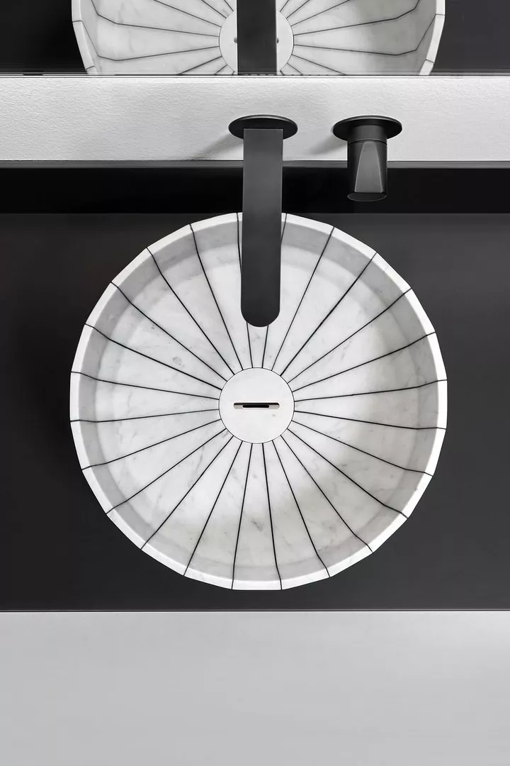 antoniolupi FONTE rundes Aufsatzbecken, D:45cm-FONTE-CARARRA