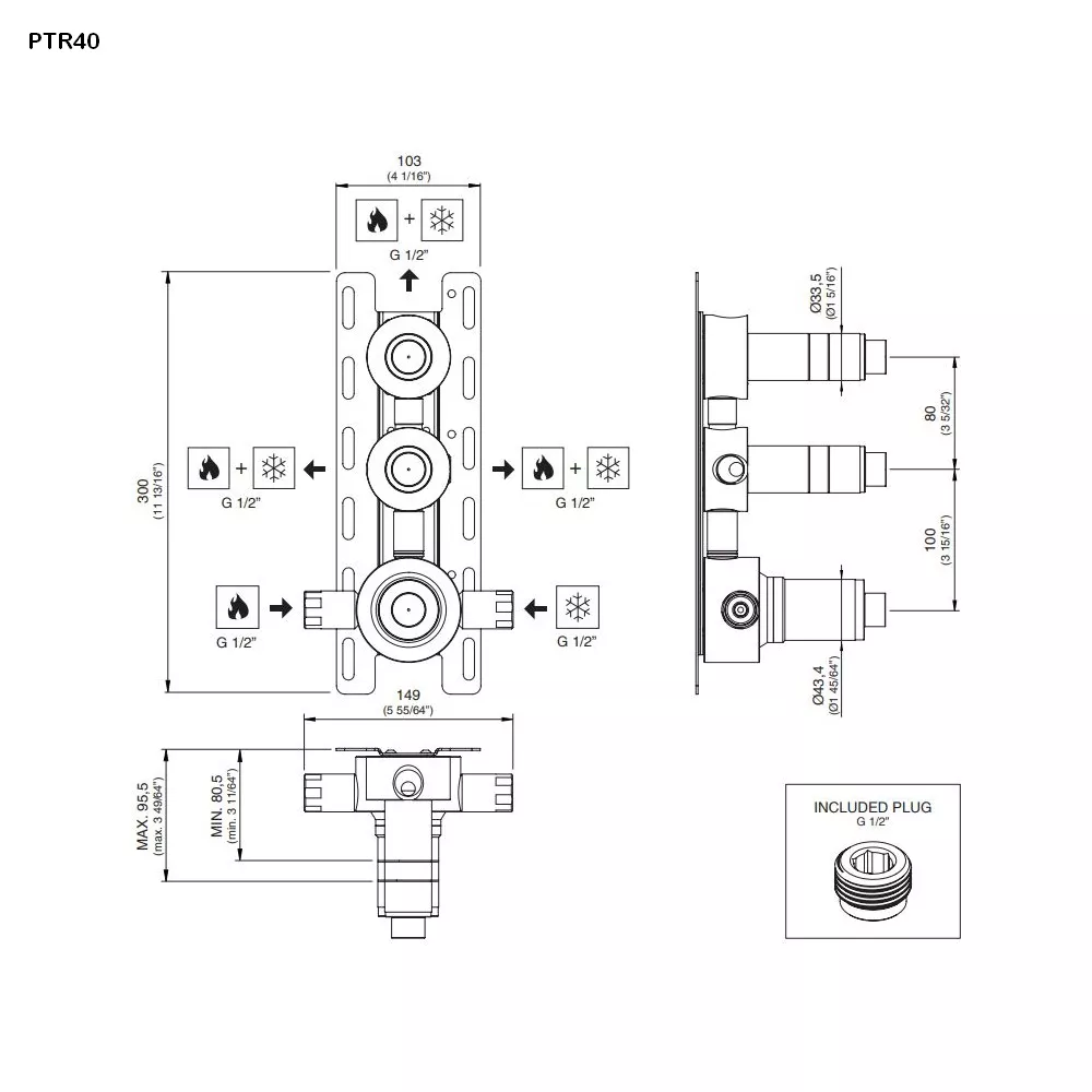 cea Unterputz-Einbauteil-PTR40