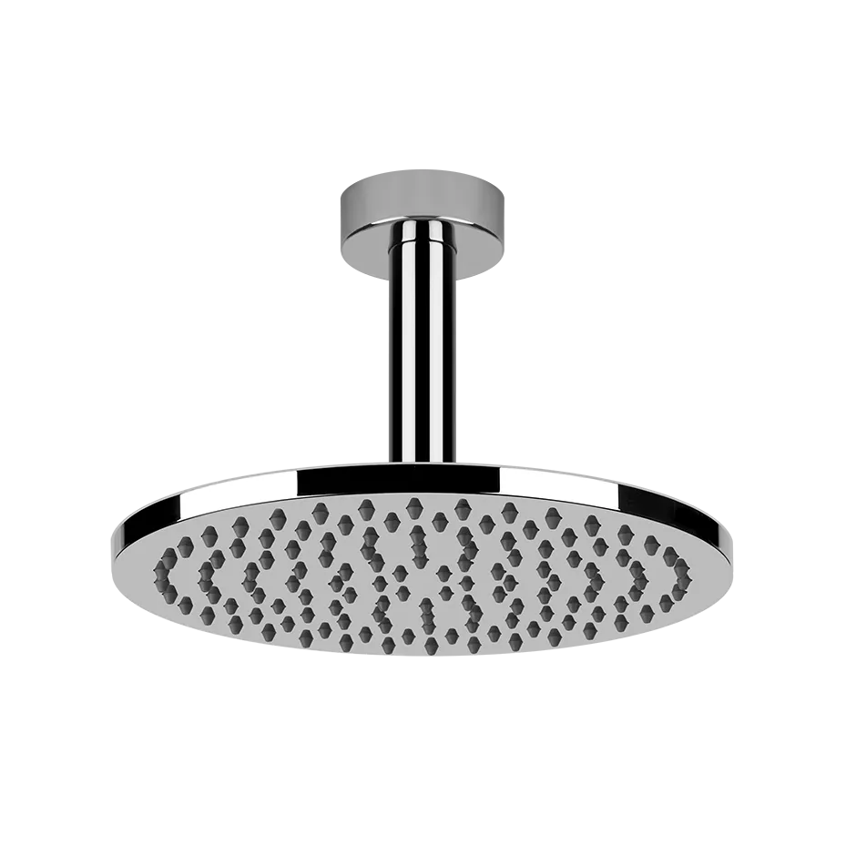 Gessi EMPORIO Antikalk-Kopfbrause zur Deckenmontage, Durchmesser: 201mm, mit Gelenk und Deckenarm 259mm, Funktion: Regen, 1/2 Anschluss, bei 3 bar Druck ca. 9 l/min, chrom - 47288031