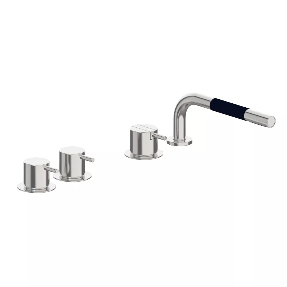 vola SC4 Wannen-Zweigriffmischer mit Brause ohne Verrohrung, Befüllung über den Überlauf, Hebel:25mm, chrom-SC4-16