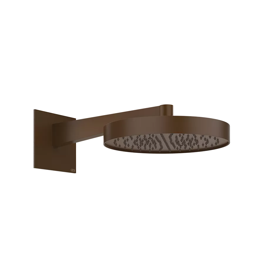 Gessi ANELLO schwenkbare Antikalk-Kopfbrause zur Wandmontage, Durchmesser: 300mm, mit Gelenk, Wandarm 375mm und quadratischer Rosette 160mm, Funktion: Regen, 1/2 Anschluss, Oberfläche Unito, dunkles bronze - 63068845 Gessi ANELLO schwenkbare Antikalk-Kopfbrause zur Wandmontage, Durchmesser: 300mm, mit Gelenk, Wandarm 375mm und quadratischer Rosette 160mm, Funktion: Regen, 1/2 Anschluss, Oberfläche Unito, dunkles bronze - 63068845