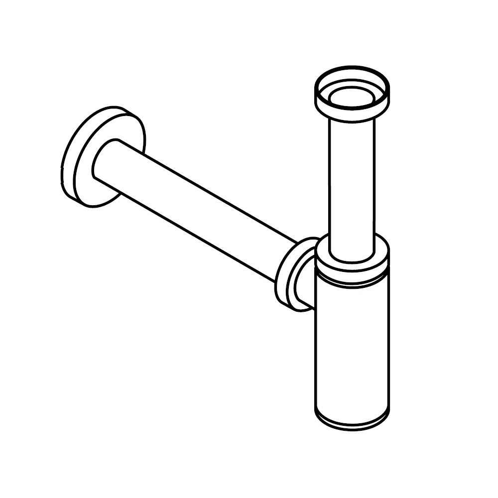 Agape Flaschensiphon 1”1/4 mit Wandrosette, weiß matt - MET0409Z