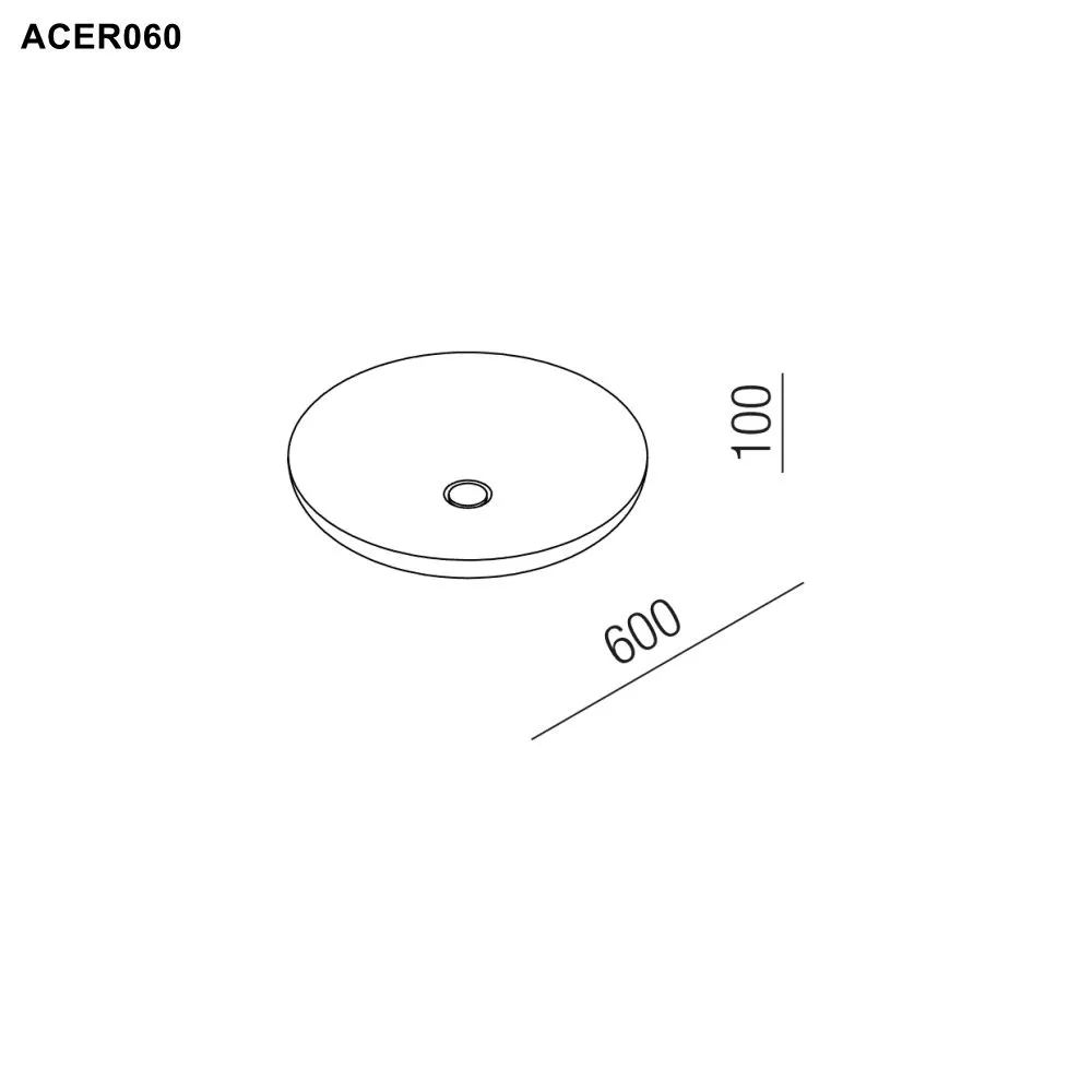 Agape SESSANTA rundes Aufsatzbecken aus Naturstein, Durchmesser: 60cm, Höhe: 10cm, inklusive Ablaufgarnitur, verde alpi - ACER060VP