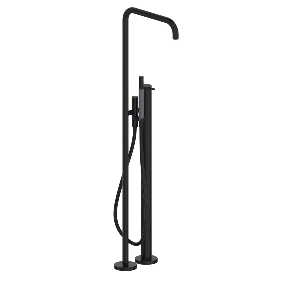 vola FS1 freistehender Wannen-Einhebelmischer mit Handbrause, Ausladung:275mm, Hebel:25mm, schwarz matt-FS1-27