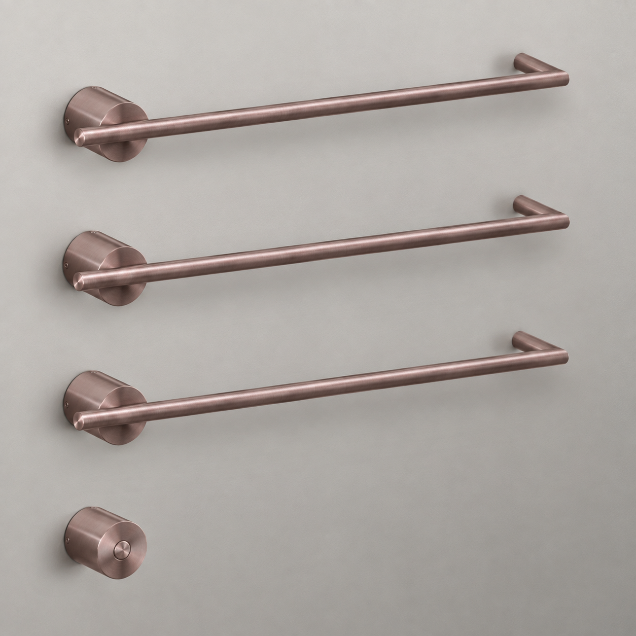 cea EQUILIBRIO elektrischer Handtuchwärmer mit 3 horizontalen Heizstäben mit Power-Taste, bronze satiniert - EQB13ZS