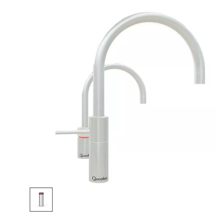Quooker Nordic Round Twintaps Mischbatterie und Kochendwasserspender-3NRRVSTT Quooker Nordic Round Twintaps Mischbatterie und Kochendwasserspender-3NRRVSTT