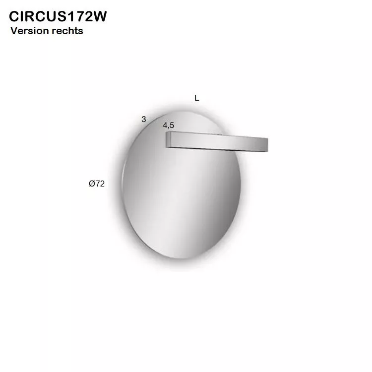 antoniolupi CIRCUS runder LED-Spiegel mit LUCENTE-Leuchte, Durchmesser: 72cm, Version rechts, Lichtfarbe: 4000K, neutralweiß-CIRCUS172W-DX-4000