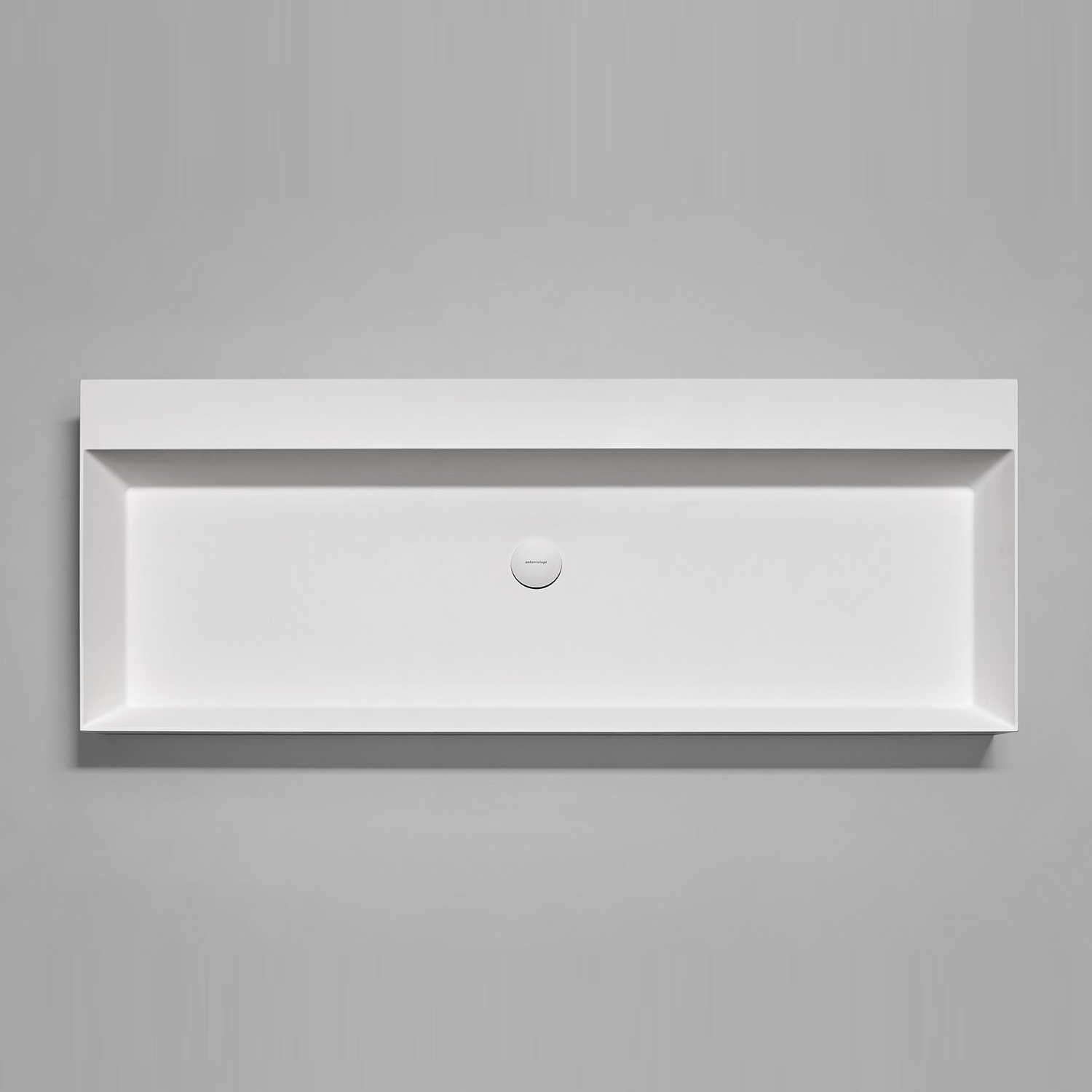 antoniolupi GESTOMOOD rechteckiges Aufsatzbecken, 126x50cm, ohne Hahnloch, weiß matt, Ablaufgarnitur weiß matt-GESTOMOOD126-2-0-0-AB