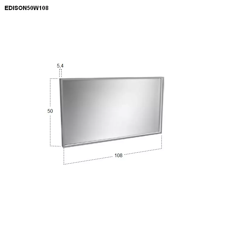 antoniolupi EDISON rechteckiger LED-Spiegel, H:50cm, B:108cm, Lichtfarbe:4000K, neutralweiß-EDISON50W108
