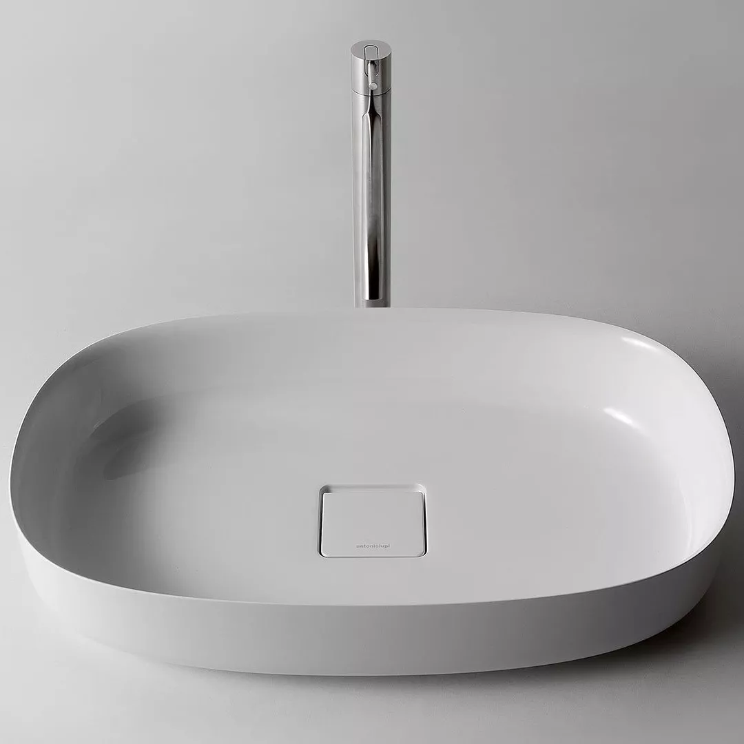 antoniolupi BOLOMOOD ovales Aufsatzbecken aus Flumood®, 63x40cm, weiß matt-BOLOMOOD63-2