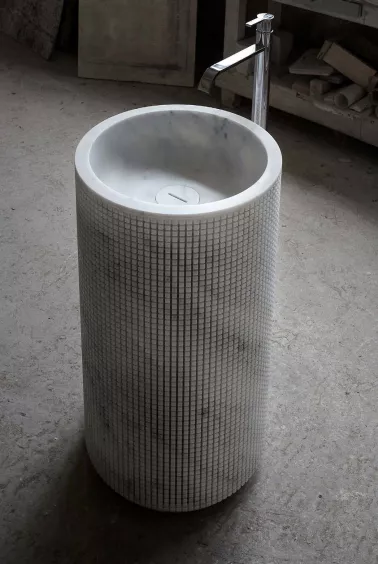 antoniolupi PIXEL freistehendes Waschbecken, D:45cm, H:85cm, bianco cararra-PIXEL