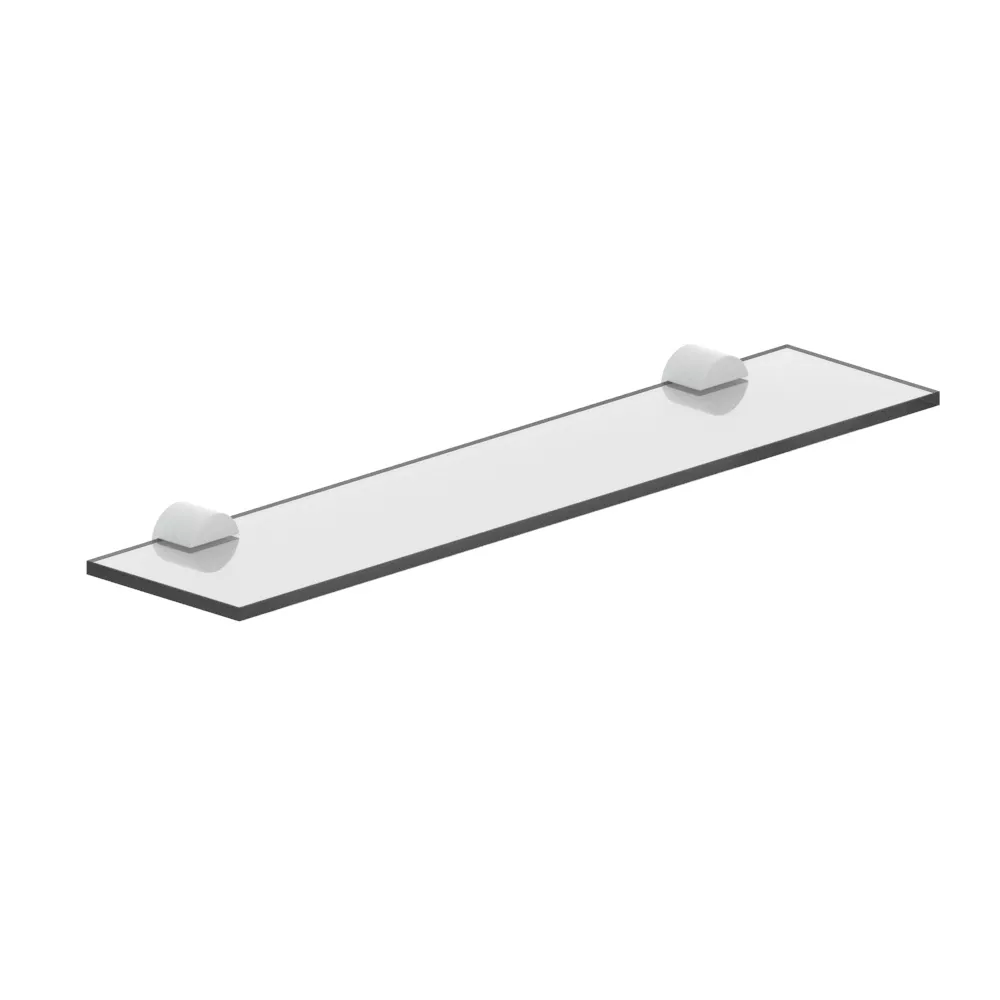 vola T25 Ablage 550mm mit Acrylplatte mit Acrylplatte (8mm) klar, weiß matt/klar-T25-28
