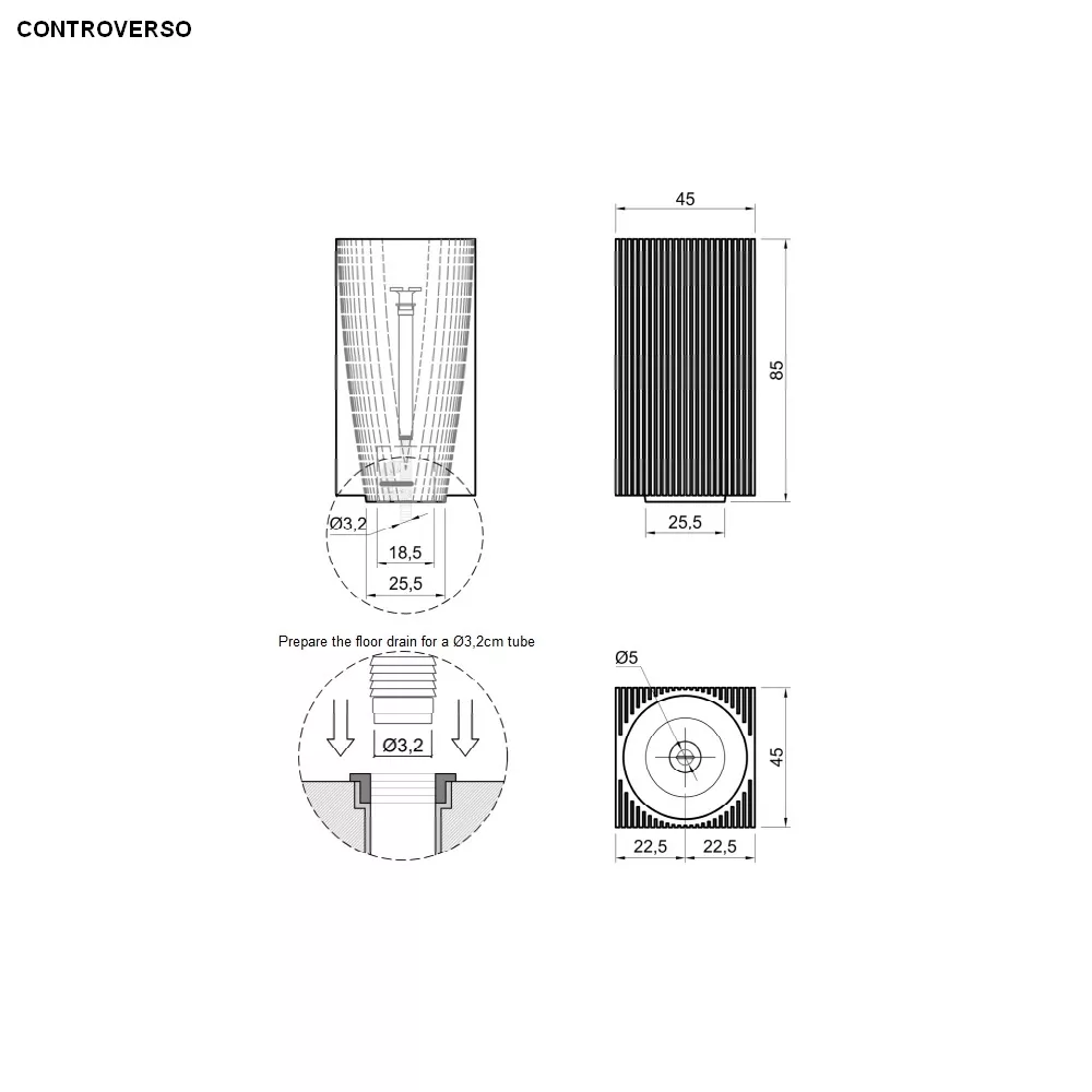 antoniolupi CONTROVERSO freistehendes Waschbecken, 45x45x85cm, bianco carrara-CONTROVERSO