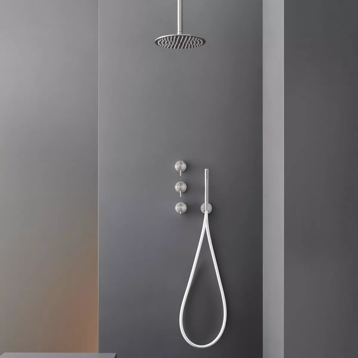 cea MIL 122 Wand-Thermostat mit 2 Absperrventilen, high water flow, edelstahl satiniert-MIL122S