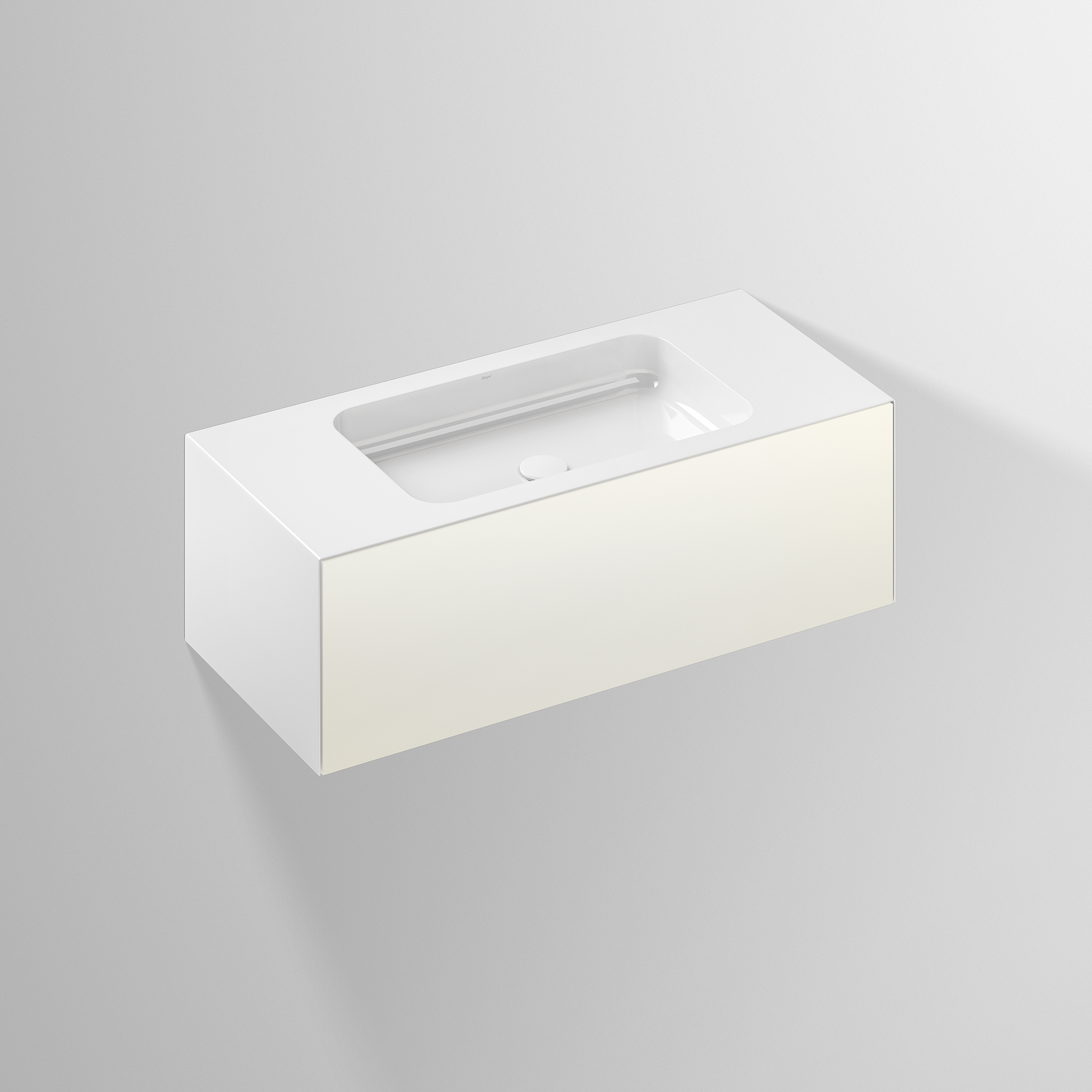 Alape Folio4 Waschplatz, rechteckig, 1004x450x350mm, Beckenmulde rechteckig mittig weiß/weiß-5156514000