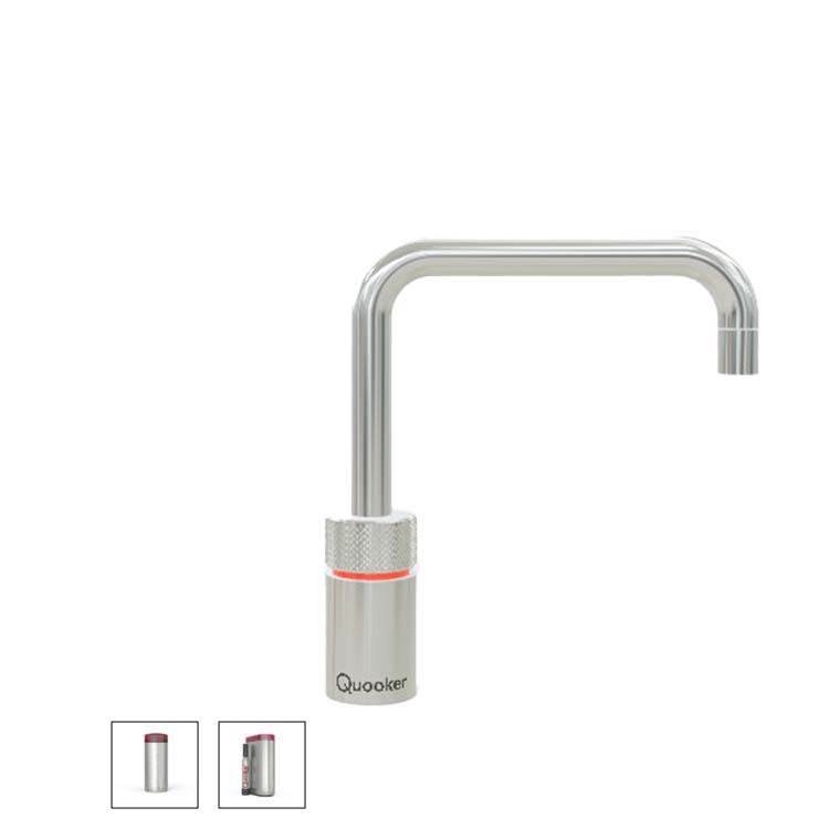Quooker COMBI+ Nordic Square Kalt-und Kochendwasserspender (CUBE) für Warm+Kaltwasseranschluss, chrom-22+NSCHRCUBE