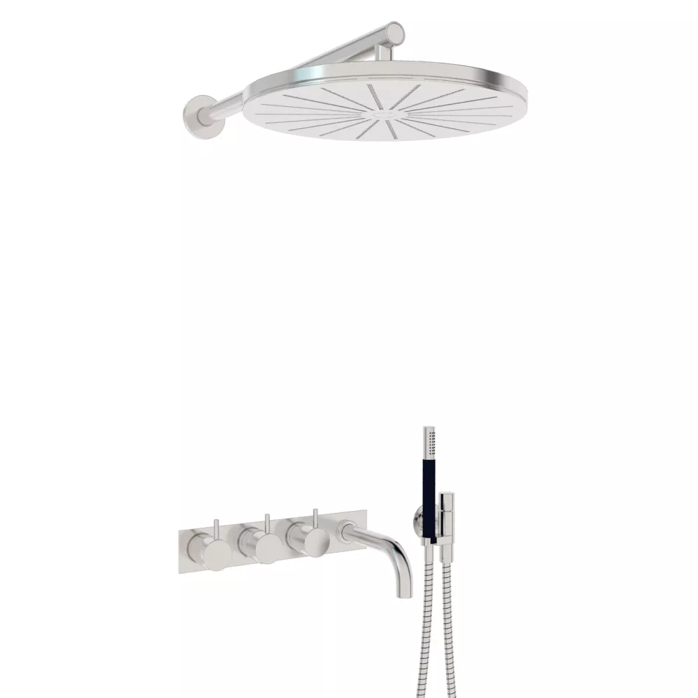 vola Combi-22 Unterputz-Wannen-Thermostat mit 3-Wege-Umstellung, Ausladung:160mm, Hebel:25mm, chrom-Combi-22-16