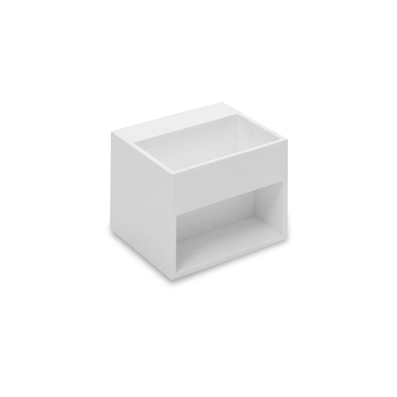 cosmic COMPACT Waschbecken mit vorderem Ablagefach, 32,5x32,5x25cm, ohne Hahnloch, weiß matt-WJC739L0410500