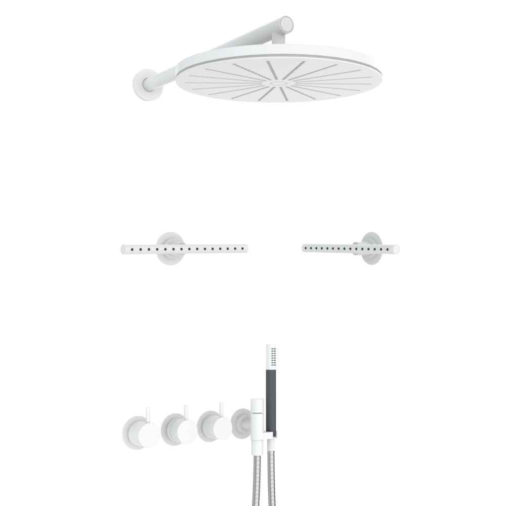 vola Combi-17 Unterputz-Brause-Thermostat mit 3-Wege-Umstellung, Hebel:25mm, weiß matt-Combi-17-28