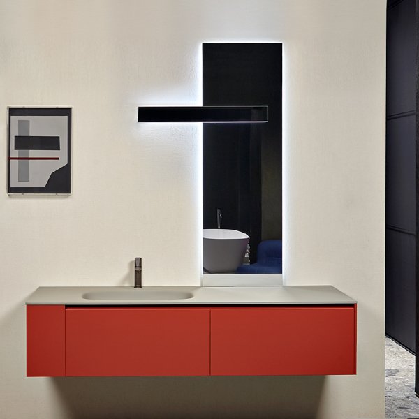 antoniolupi NEULUCE rechteckiger Spiegel mit LUCENTE-Leuchte, Breite: 45cm, Höhe: 144cm, Version links, Lichtfarbe: 4000K, neutralweiß-NEULUCE1-SX-4000