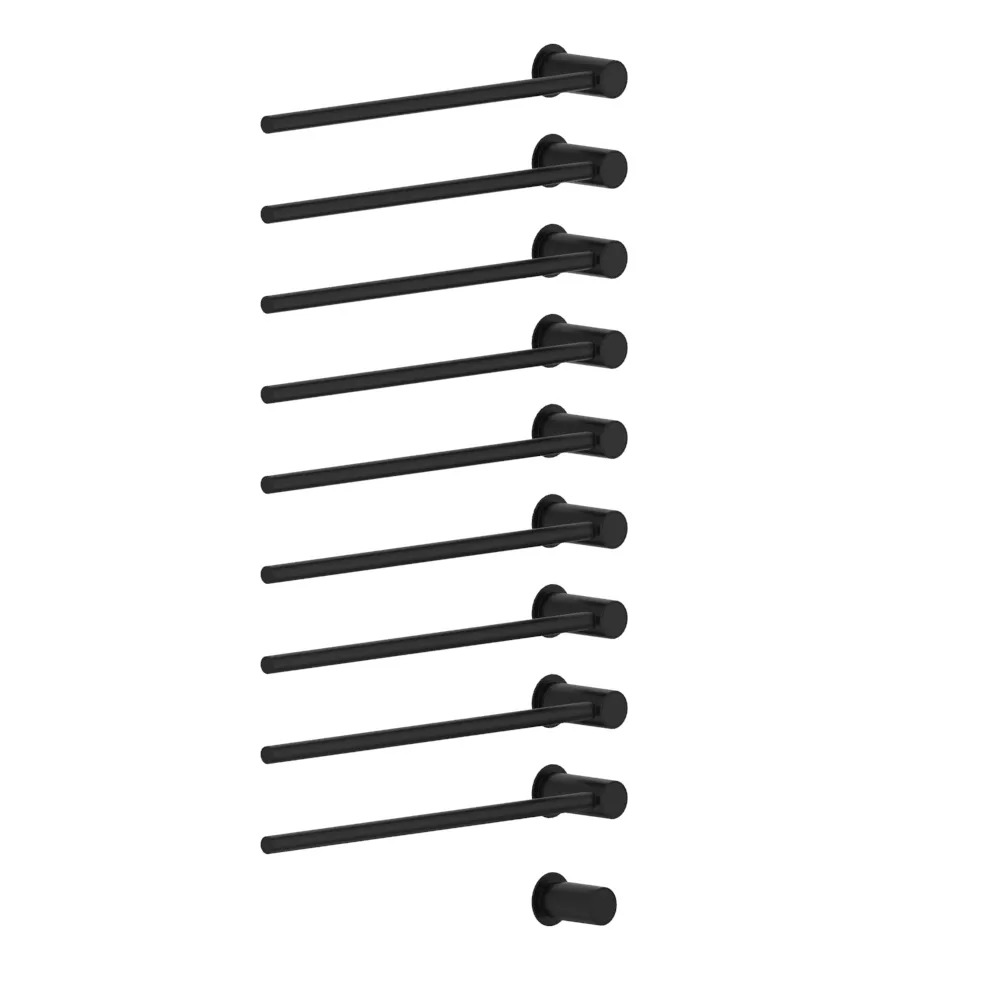 vola T39EL/9 Unterputz-Handtuchwärmer für Elektroanschluss, Breite:555mm, mit 9 Heizstäben, schwarz matt-T39EL/9-27