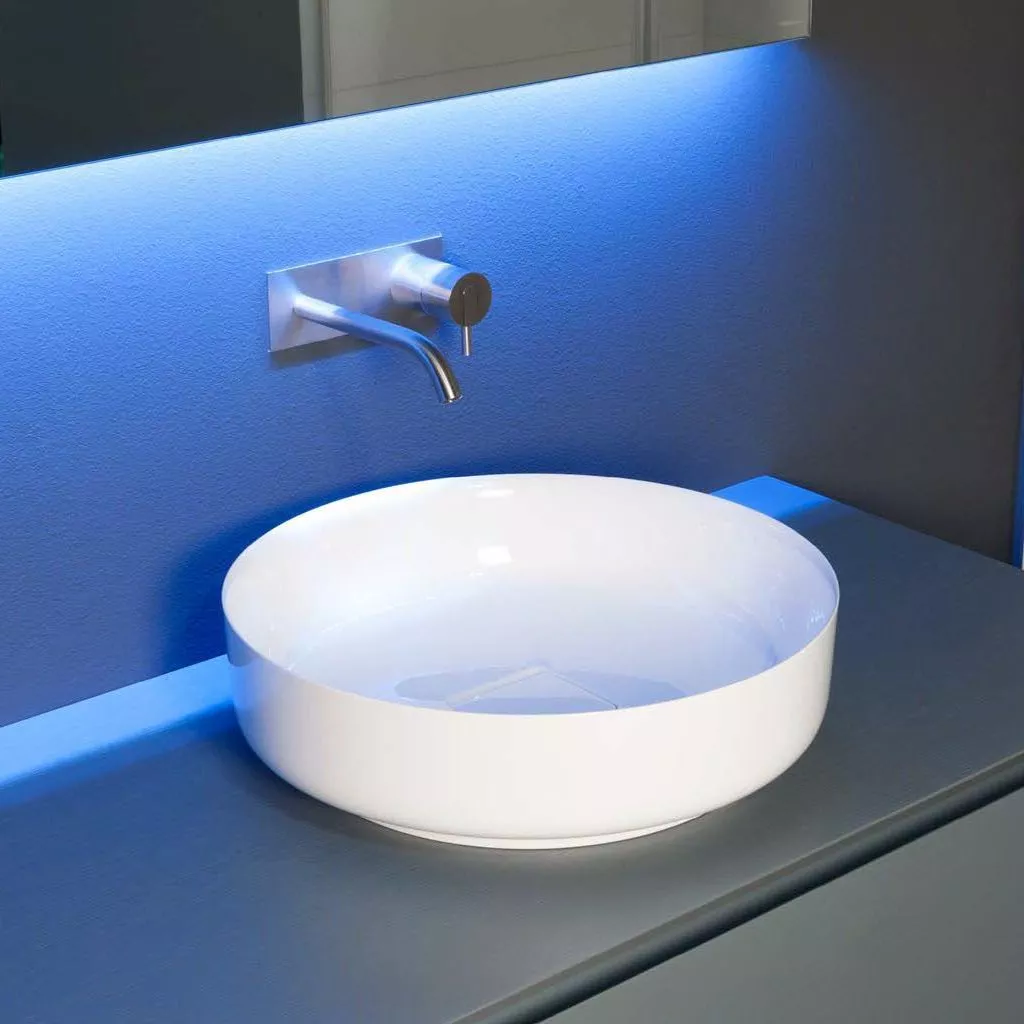 antoniolupi BOLOMOOD rundes Aufsatzbecken aus Flumood®, Durchmesser: 45cm, innen weiß matt, außen lackiert nach antoniolupi Farbkarte-BOLOMOOD45-5-DIV