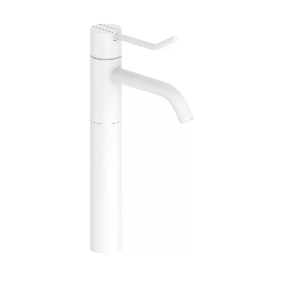 vola HV1L+170/150 Waschtisch-Einhebelmischer, Höhe:290mm, Ausladung:150mm, ohne Ablaufgarnitur, Hebel:100mm, weiß matt-HV1L+170/150-28