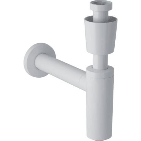Geberit Tauchrohrgeruchsverschluss für Waschbecken, mit Ventilrosette und Manschette, Abgang horizontal: d=40mm, G=1 1/4”, weiß-alpin-151025111