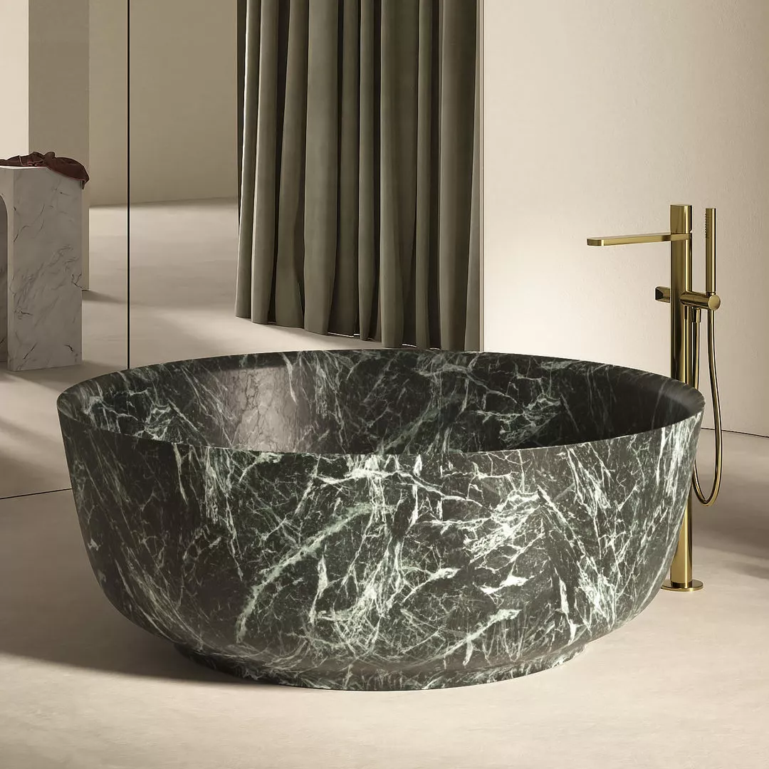 antoniolupi ORION freistehende Badewanne aus Naturstein, 50x135cm-ORION-VERDEALPI