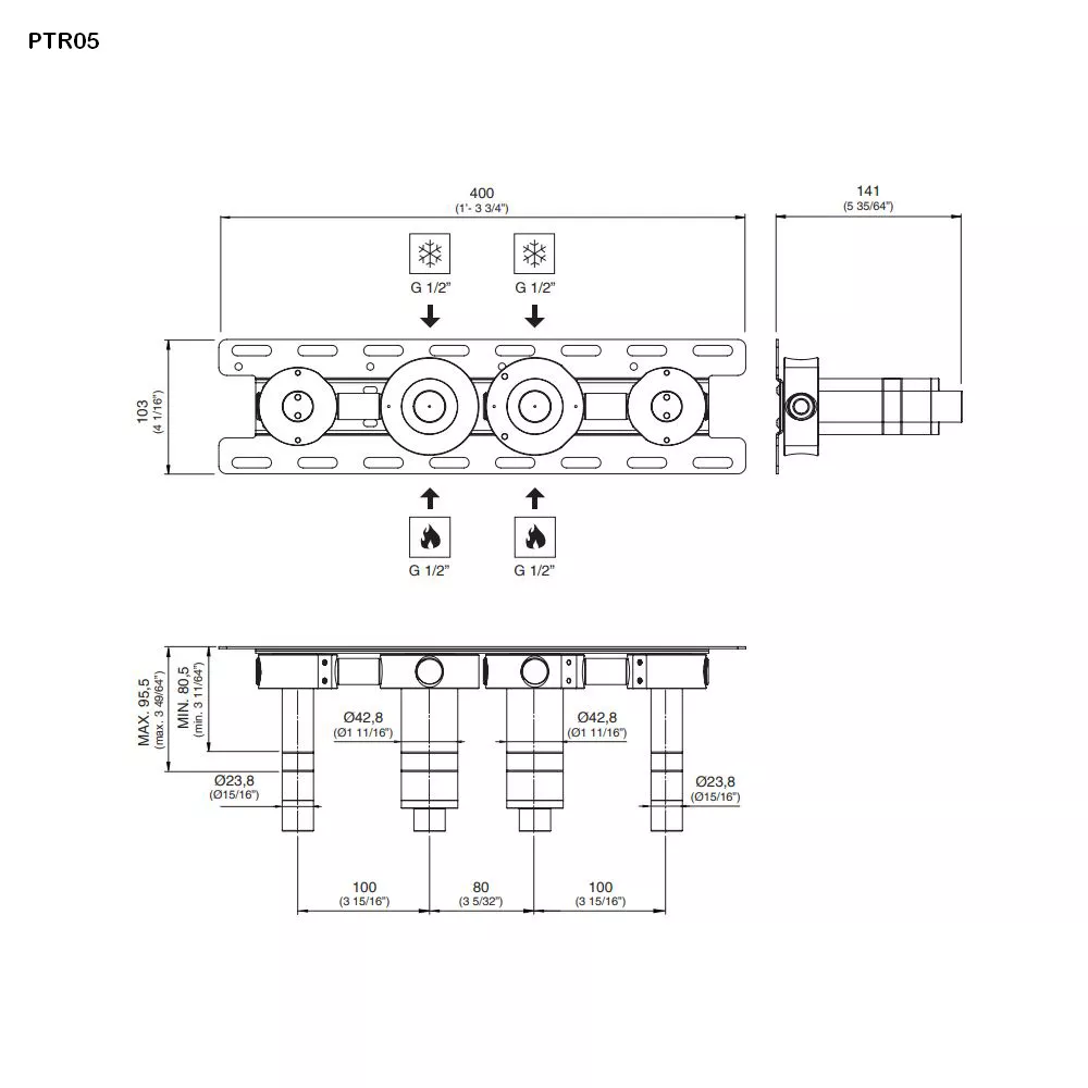 cea Unterputz-Einbauteil-PTR05